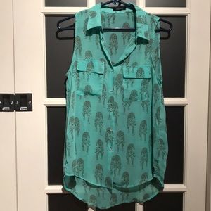 Anthro: Mint green sleeveless mini dress